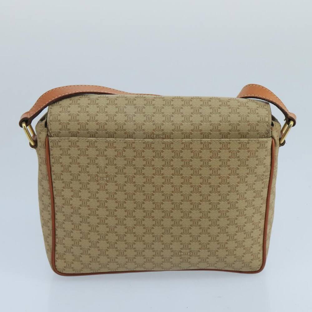 CELINE Macadam Canvas Shoulder Bag Beige Gold - Picture 2 of 16